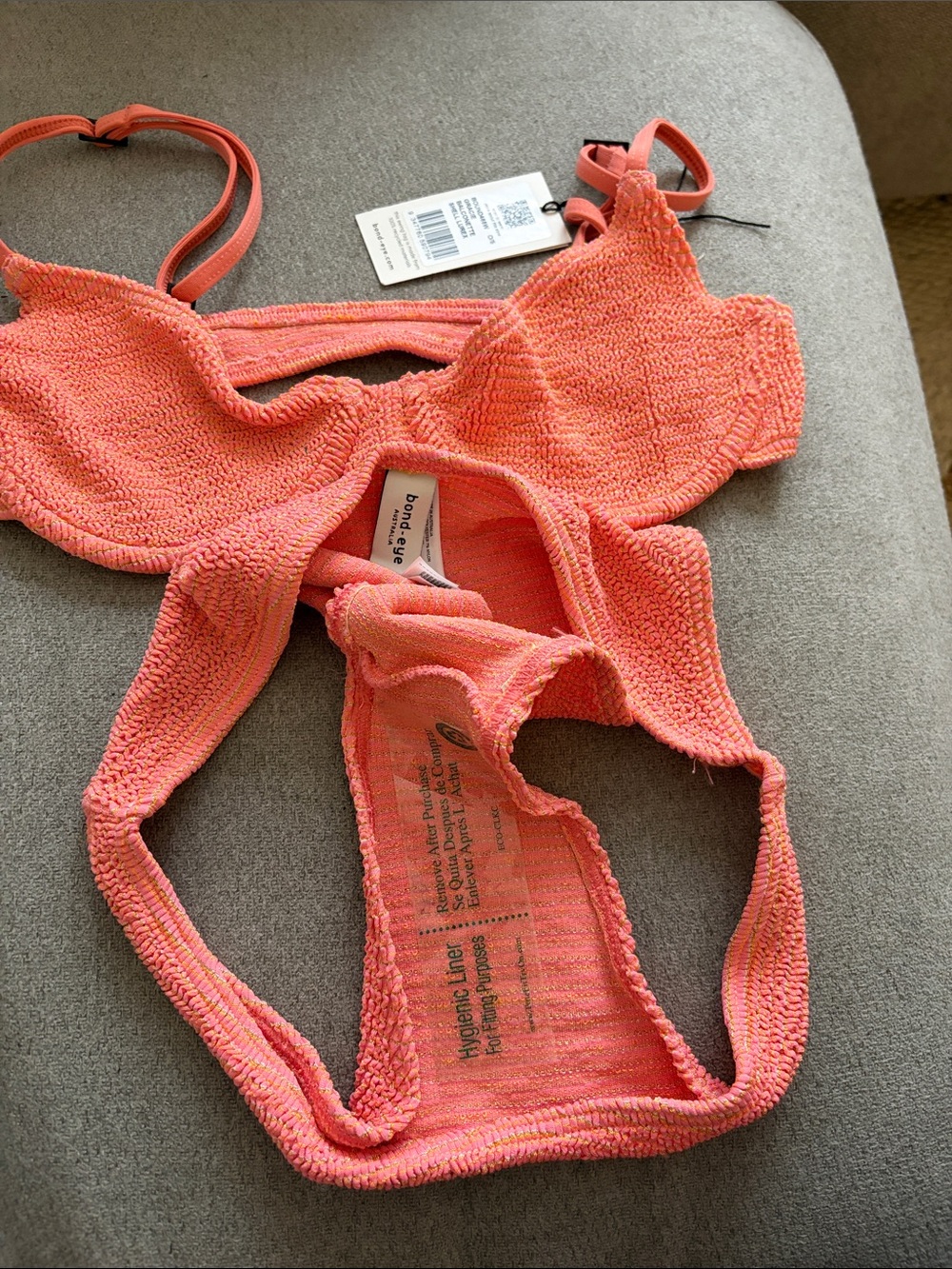 bond-eye Coral Textured Bikini Set - Picture 3 of 6